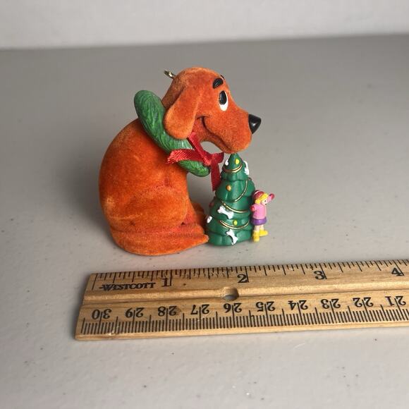 Vintage CLIFFORD The Big Red Dog Fuzzy Christmas Ornament Norman Bridwell 2000 - Picture 8 of 10